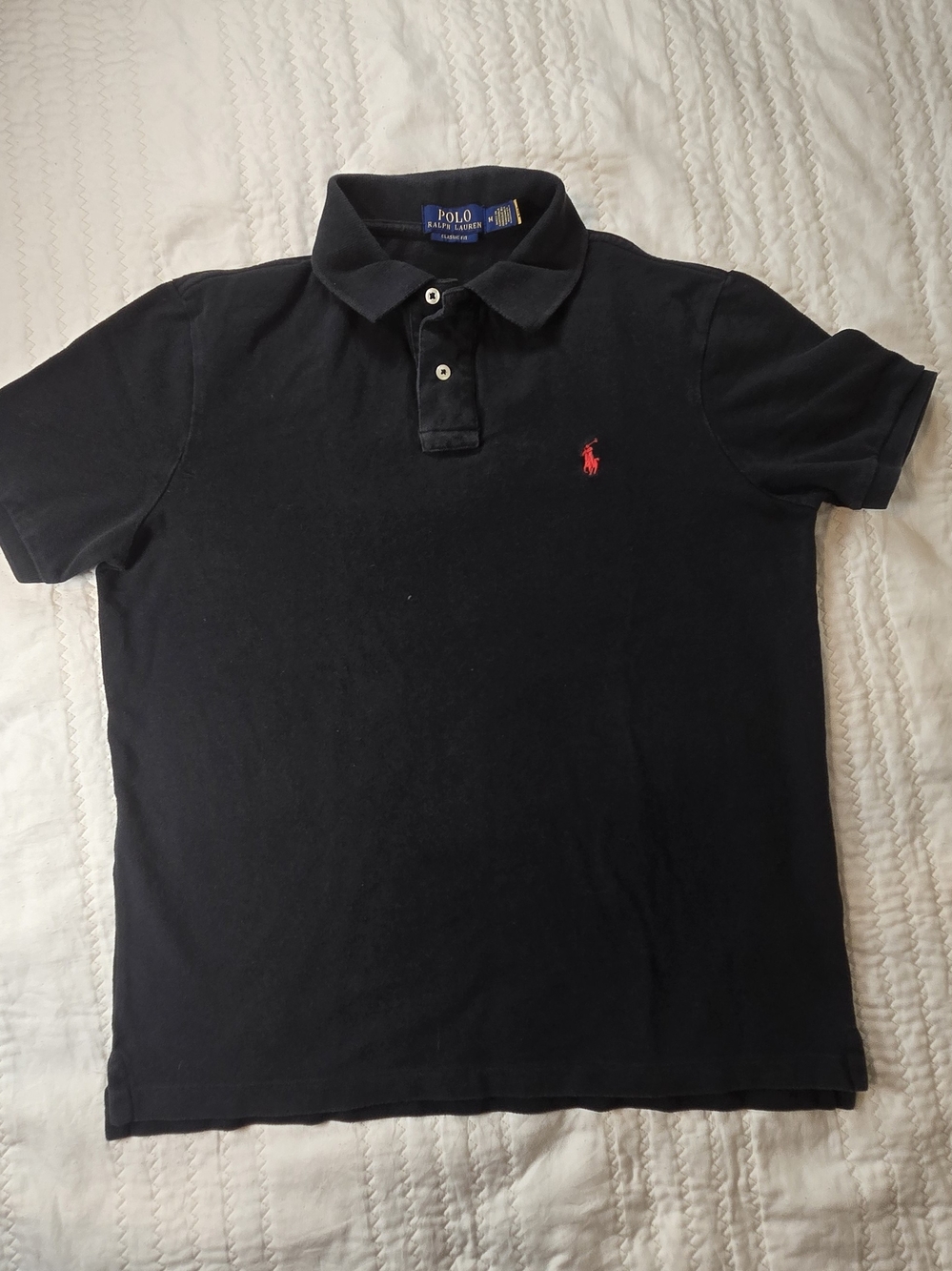 Polo by Ralph Lauren Men's Black Polo with Red Pony Logo